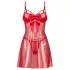 Obsessive Gifty - conjunto de baby doll e tanga (vermelho) - L/XL
