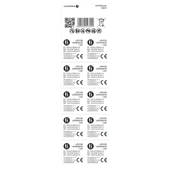 Elem - bateria LR1130 / LR54 - pacote com 10 unidades