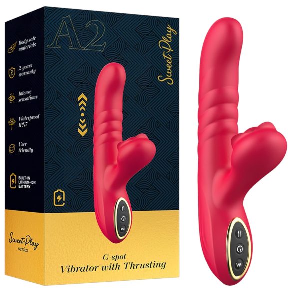 Sweet Play - vibrador 2 em 1 com movimento de empuxo e estimulador de clitóris