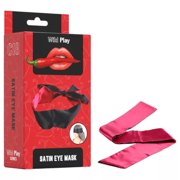 Wild Play - venda para olhos de cetim - preto e rosa