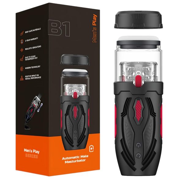 Men's Play - masturbador masculino rotativo impulsionador - preto