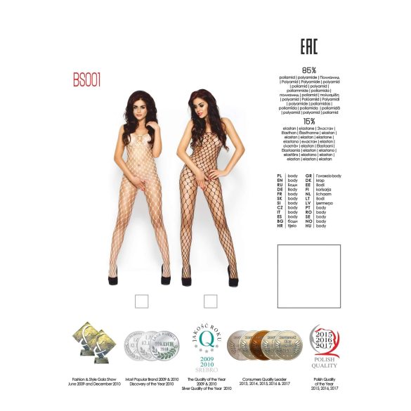 Passion BS001 - macacão arrastão largo - branco - S-L