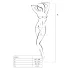 Passion BS014 - body arrastão aberto com espartilho - branco - S-L