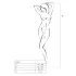 Passion BS014 - body arrastão aberto com espartilho - branco - S-L