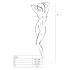 Passion BS016 - conjunto lingerie minimalista em rede - branco - S-L