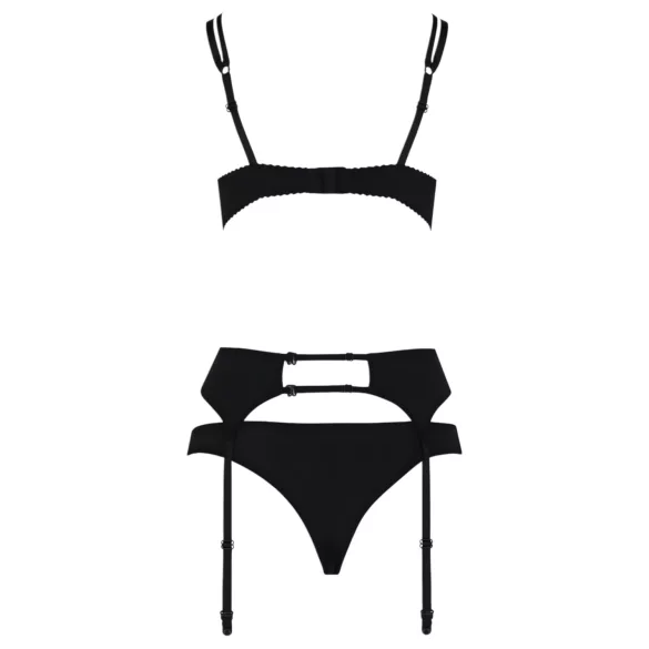 Passion Floris - conjunto lingerie feminina - preto - L/XL