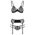 Passion Floris - conjunto lingerie feminina - preto