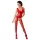 Passion BS046 - conjunto lingerie arrastão floral - vermelho - S-L