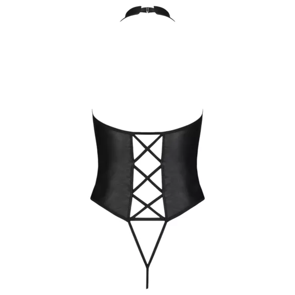 Passion - body aberto com tiras cruzadas - preto - L/XL