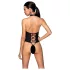 Passion - body aberto com tiras cruzadas - preto