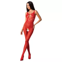   Passion BS078 - macacão sexy aberto com poás - vermelho (S-L)