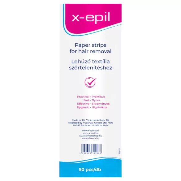 X-Epil - bandas depilatórias de tecido - pacote com 50 unidades