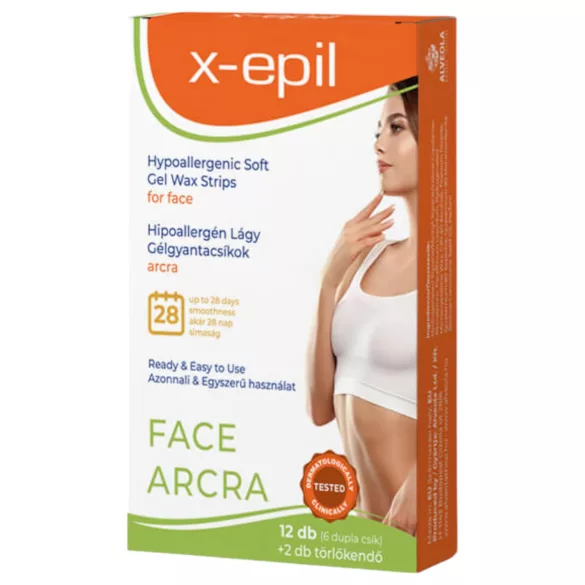 X-Epil - cera em tiras hipoalergênica rosto - 12 unidades