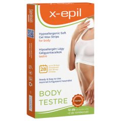   X-Epil - tiras de cera gel hipoalergênicas corpo - 12 unidades