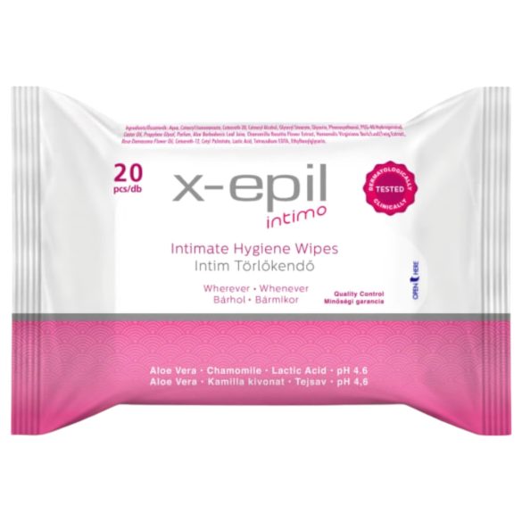 X-Epil Intimo - lenço íntimo feminino - pacote com 20 unidades