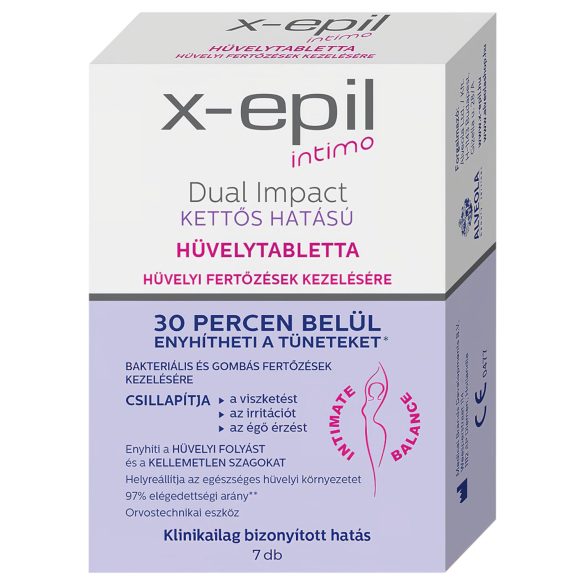 X-Epil Intimo Dual Impact - comprimido vaginal dupla ação - 7 unidades