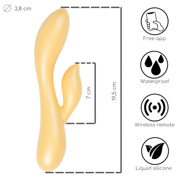 Desejo de Orvalho Desirel - Vibrador Inteligente com Estimulador de Clitóris (Amarelo)