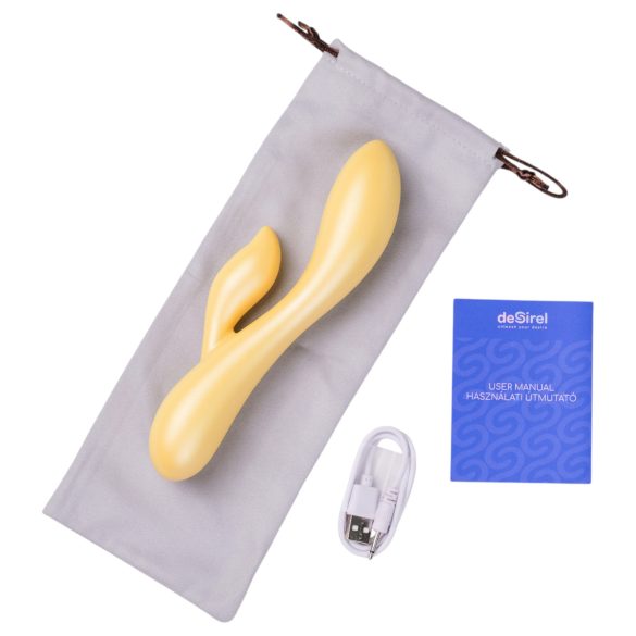 Desejo de Orvalho Desirel - Vibrador Inteligente com Estimulador de Clitóris (Amarelo)