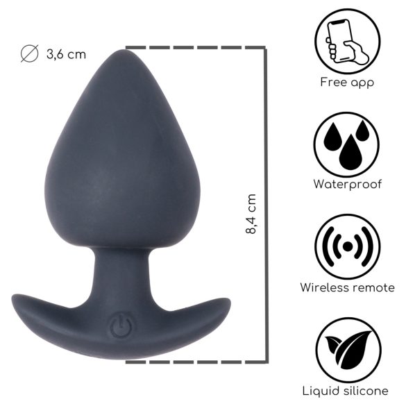 Desirel Obsidian - vibrador anal inteligente - silicone preto