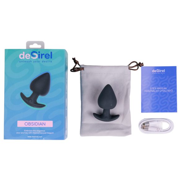 Desirel Obsidian - vibrador anal inteligente - silicone preto