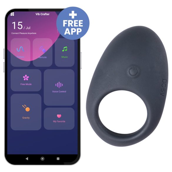 Desirel Halo - anel peniano vibratório inteligente - silicone preto