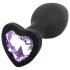 Sunfo - plug anal silicone pedra coração - preto/roxo