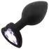 Sunfo - plug anal silicone pedra coração - preto/roxo