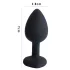 Sunfo - plug anal silicone pedra coração - preto/roxo