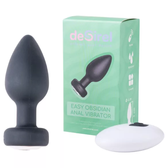 Desirel Easy Obsidian - vibrador anal recarregável controle remoto preto