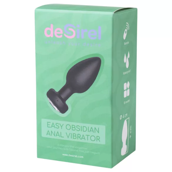 Desirel Easy Obsidian - vibrador anal recarregável controle remoto preto