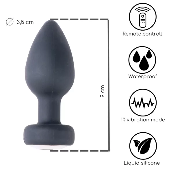 Desirel Easy Obsidian - vibrador anal recarregável controle remoto preto