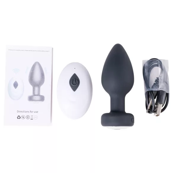 Desirel Easy Obsidian - vibrador anal recarregável controle remoto preto