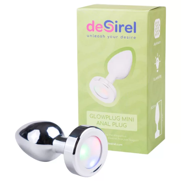 Desirel GlowPlug - plug anal iluminado pequeno - prata