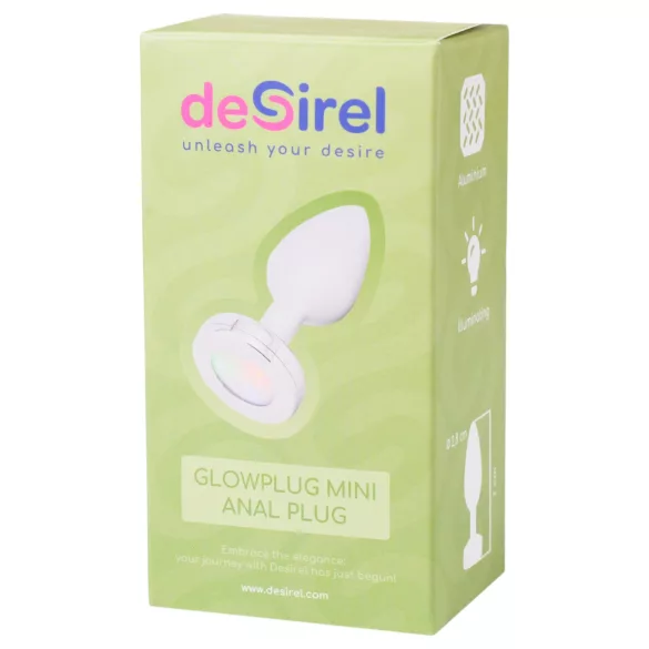 Desirel GlowPlug - plug anal iluminado pequeno - prata