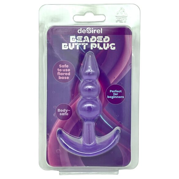 Desirel - plug anal com esferas - silicone roxo