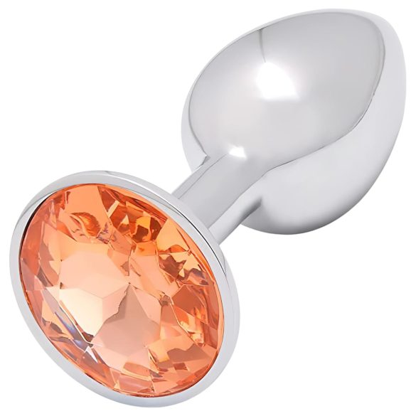 Sunfo - plug anal metálico com pedra dourada - prata