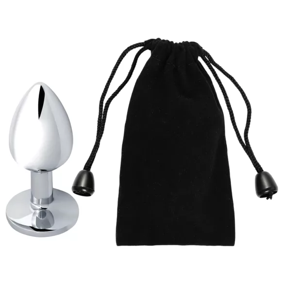 Sunfo - plug anal metal com pedra amarela - prata