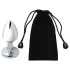 Sunfo - plug anal metal com pedra amarela - prata