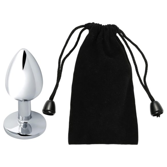 Sunfo - plug anal metálico com pedra verde lima - prata