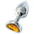 Sunfo - plug anal metálico com pedra coração dourada - prata