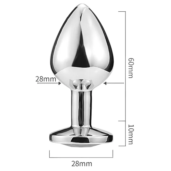 Sunfo - plug anal metálico com pedra coração dourada - prata