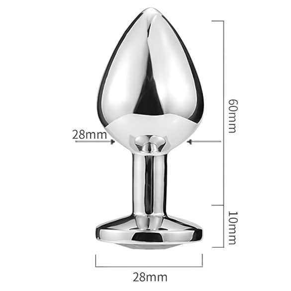 Sunfo - plug anal metálico com pedra azul em forma de coração - prata