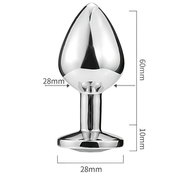 Sunfo - plug anal metálico com pedra coração azul claro - prata