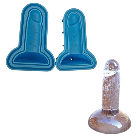 Forma para gelo erótico - formato dildo - azul