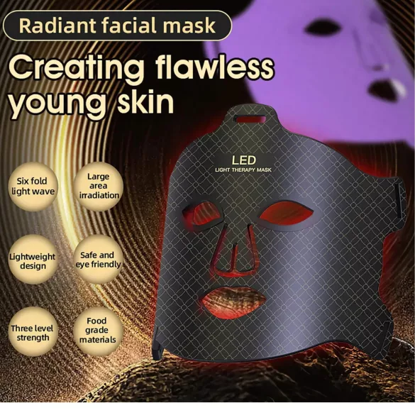 Máscara Facial LED Rejuvenescedora Foton (4 Modos de Fototerapia)