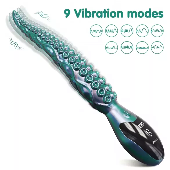 Monster Fuck - vibrador com tentáculos - silicone verde