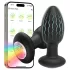 Desirel - Plug anal vibratório com luz LED multicolorida - controlado por app, 10 modos de vibração (preto)