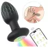 Desirel - Plug anal vibratório com luz LED multicolorida - controlado por app, 10 modos de vibração (preto)