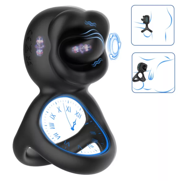 Biu-Biu - anel peniano com vibrador clitóris - silicone preto