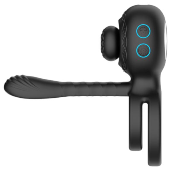 Biu-Biu - anel peniano e vibrador casal - silicone preto